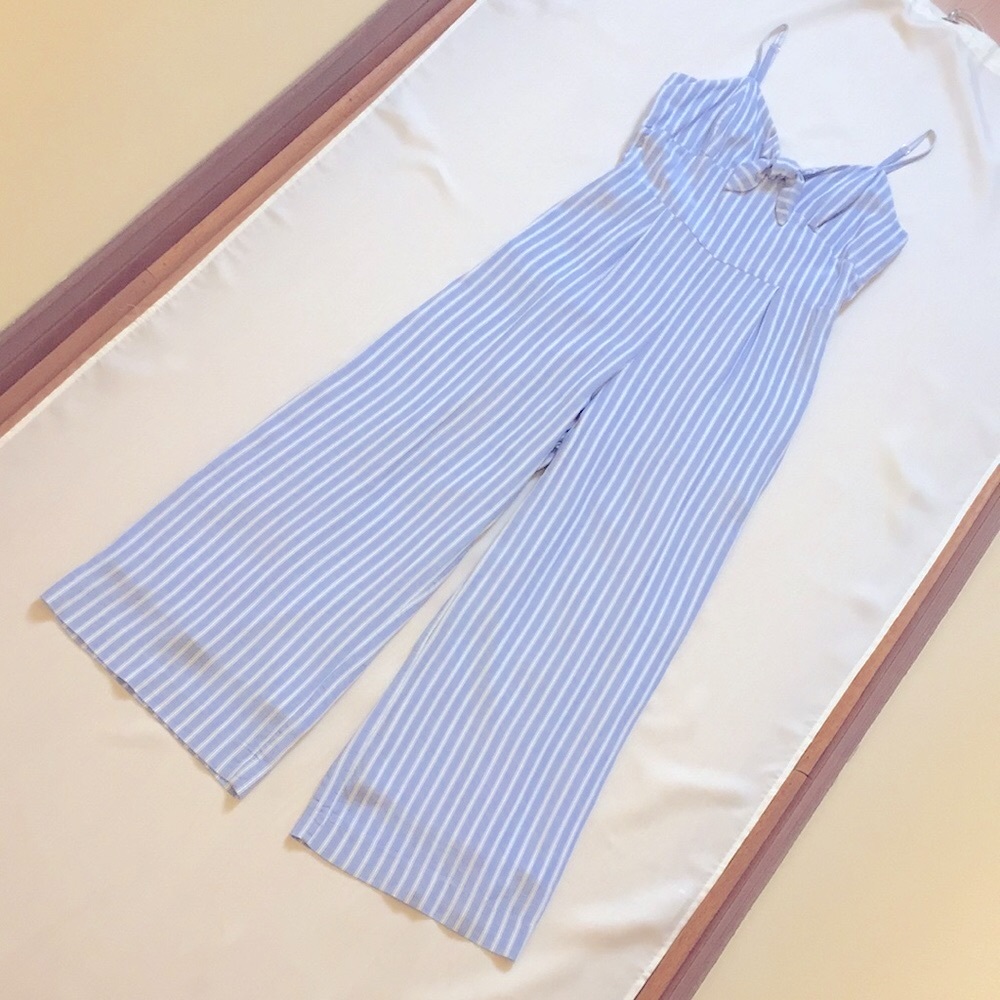 J Crew Tie-front Stripped Jumpsuit
